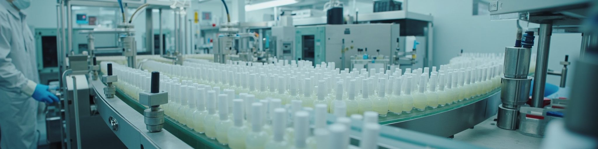 Automatic gel polish filling line in the clean room