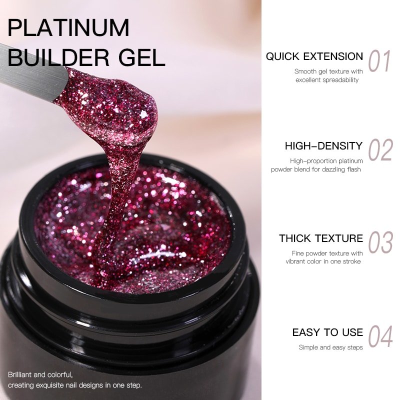Hema Free And TPO Free Silver Foil Nail Builder Gel image 6