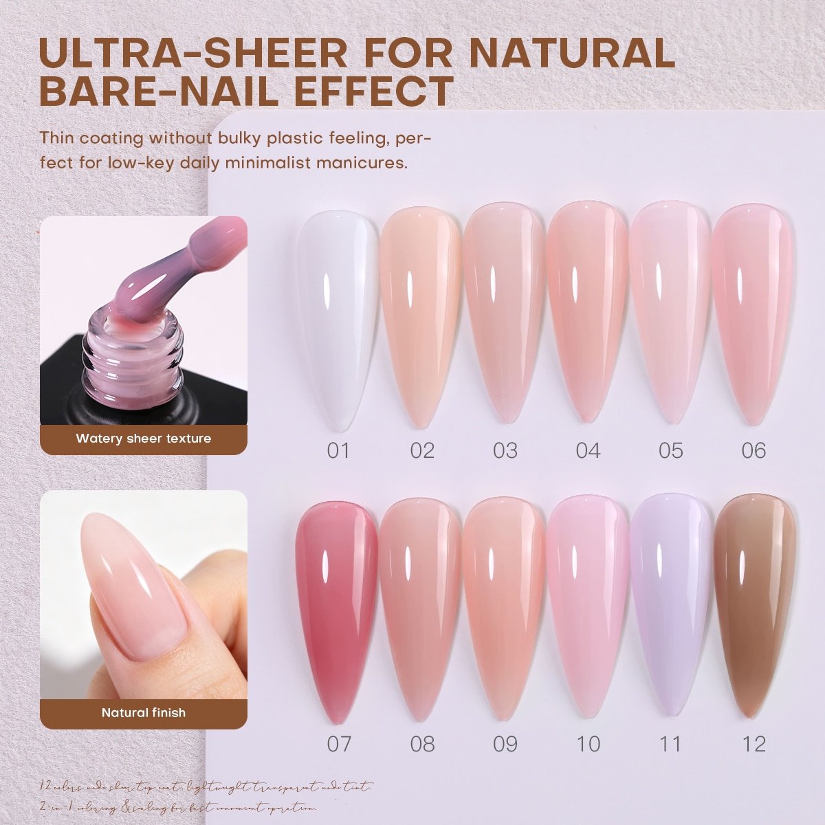 12-Color Nude Top Coat Gel image 3
