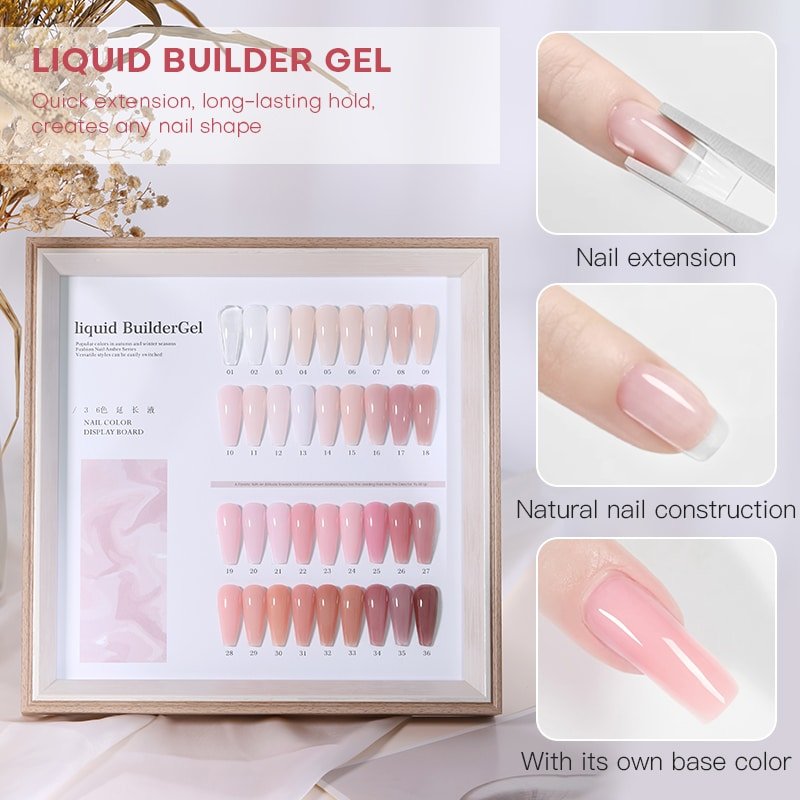 36-Color No Heat Nail Extension Gel in Bottle image 2