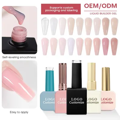 36-Color No Heat Nail Extension Gel in Bottle | Pain-Free Builder Gel
