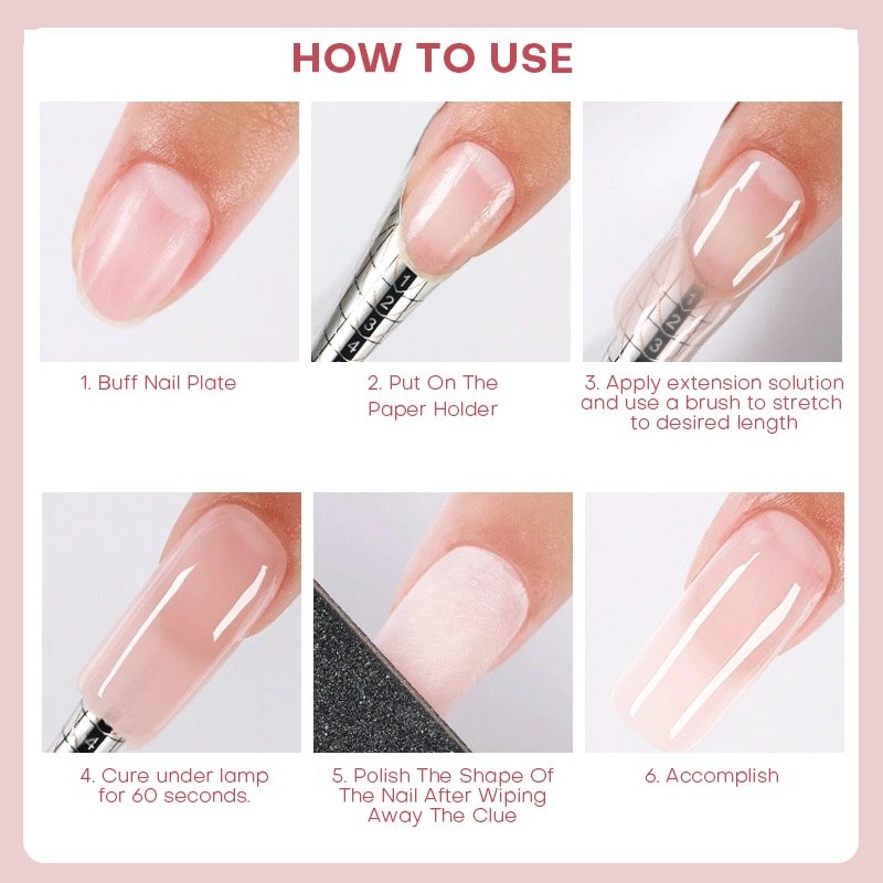 36-Color No Heat Nail Extension Gel in Bottle image 5